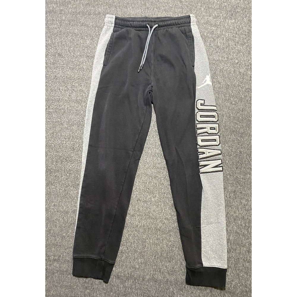 Jordan Jumpman Arc Fleece Sweat Pants Gray and Black Joggers Size L